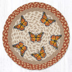 Earth Rugs Monarch Nature Round Placemat – Farmhouse Dining Kitchen Table 15"x15"