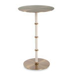 Uttermost Cyprus Accent Table- Soft Textured Faux Shagreen and Elegant Brass Details
