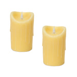 Melrose Simplux Designer LED Dripping Candle with Moving Flame and Remote (Set of 2)