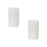 Melrose Simplux Designer LED Dripping Candle with Moving Flame and Remote (Set of 2)