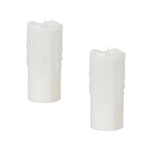 Melrose Simplux Designer LED Dripping Candle with Moving Flame and Remote (Set of 2)