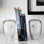 Wedge Bookends with Jellyfish Design – Glass 7 H Home Office Accent by SPI