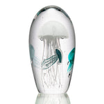 SPI Home Swimming Jellyfish Quartet – 9" Art Glass Ocean Figurine, Handcrafted Marine-Inspired Decor for Shelf or Office Display