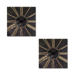 Movie Theatre Wall Clock Set of Two MDF Design 15.5in Square Decorative Accent By Melrose
