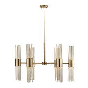 Uttermost 21391 Cret 12 Light Brass Chandelier with Built In LED Inspired by Art Deco Design
