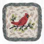 Square Printed Jute Coaster 4.5" – Hand Stenciled by Jan Harless by Earth Rugs