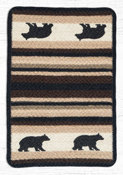 Lodge-Style Bear Placemat – 13x19 Braided Jute for Cabin Decor