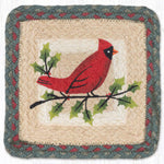 Square Printed Jute Trivet 8.85"– Hand Stenciled by Suzanne Pienta by Earth Rugs