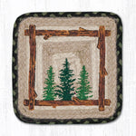 Earth Rugs Tall Timbers Square Jute Trivet 10"x10" Rustic Table Protector