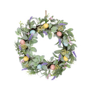 Easter Egg Daisy Wreath – Lush Greenery & Florals – 22 inch – Indoor/Outdoor Use – Melrose