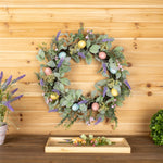 Cheerful Spring Daisy Wreath – Yellow, Pink, Green – 22 inch – Wall Hanging Accent – Melrose