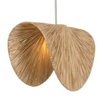 Uttermost Bend 1-Light Pendant-Natural Raffia & Antique Brass Tropical Design