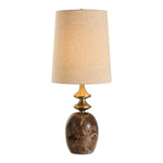 Uttermost Percy Buffet Lamp-Elegant Brown Marble & Brass Plated Accents