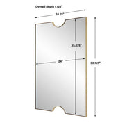 Modern Gold Leaf Mirror – Vanity Accent, 35.5