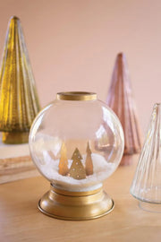 glass globe candle holder