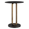 Uttermost 50005 Aperture Brass Cast Aluminum Accent Table with Black Top & Base