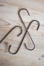 Kalalou Metal S-Hooks metal 2x Set of 12 Gunmetal Industrial 9"L
