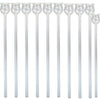 Set of clear plastic straws on a white background