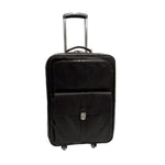 Amerileather Chestnut Leather Carry-On Pullman – Rolling Upright Travel Bag with Classic Styling and Compact Cabin-Friendly Size