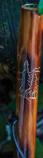 Manual Woodworkers and Weavers Take a Hike Walking Stick with Compass – Wooden Hiking Staff, Lightweight and Durable, 5" x 5" x 5"