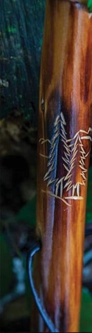Compass Walking Stick – Rustic Wood Hiking Staff with Engraving
