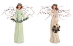 Melrose Holiday Angel Figurine with Branch Wings (Set of 2)