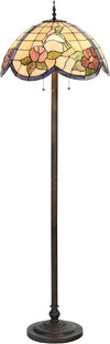 Fine Art Lighting KF2009 63" Hummingbird and Roses Floor Lamp, Multicolor