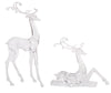 Melrose Modern Clear Acrylic Holiday Deer Figurine (Set of 2)