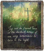 Positive Message Cotton Throw – Joy Can Be Found Tapestry by Manual Woodworkers