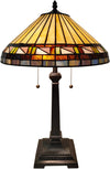 Fine Art Lighting 24.5" Tiffany Style Table Lamp – Antique Stained Glass Shade