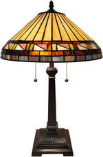 Fine Art Lighting Antique Stained Glass Table Lamp – 24.5" Tall Tiffany Style Lamp, 16" Diameter Shade