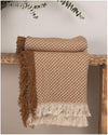 Earth Tone Cotton Blanket with Texture – MW Mini Box Throw for Home Decor