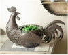 Manual Woodworkers Decorative Metal Rooster Basket, Country Kitchen Organizer