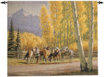 Wall Decor Piece Along the Autumn Trail – 42 x 35 Inch Cotton Blend by Manual Woodworkers