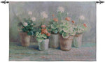 Manual Woodworkers and Weavers "Farmhouse Geraniums Grande" Tapestry Wall Hanging, 36 x 50 Inches, Woven Cotton Wall Art with Floral Garden Theme