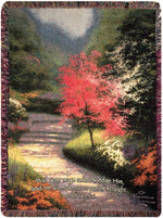 Floral Throw Dogwood Pattern – 50x60 Inch Cotton by Manual Woodworkers