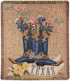 Rustic Wildflower Throw – Texas-Inspired Woven Tapestry Blanket with Fringe