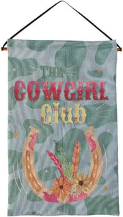 Cowgirl Club Western Tapestry – Rustic Wall Hanging 17x25