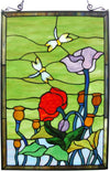 Fine Art Lighting Tulip & Dragonflies Stained Glass Panel – 16×0.25×24 Inches
