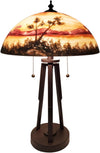 HD1668 Hand Painted Handel Style Glass Lamp