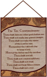 Framed Ten Commandments Wall Art – 13x18 Christian Home Decor