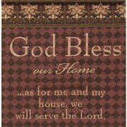 Framed Scripture Wall Hanging – God Bless Our Home Quote by Manual