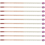 Lab Thermometer 11.75" White-Backed Glass Total Immersion -20°C to 110°C Pack of 10 by GSC International Inc.