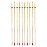 Lab Thermometer 11.75" Yellow-Backed Glass Partial Immersion Dual Scale -20°C to 110°C & 0°F to 230°F Pack of 10 by GSC International Inc.