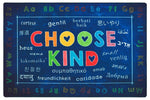Carpets for Kids Pixel Perfect Choose Kind Classroom Rug, Blue, Rectangle