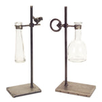 Glass and Metal Bud Vase Set – Rustic Style with Two Sizes by Melrose