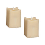 Melrose Simplux LED Squared Candle with Moving Flame and Remote (Set of 2)