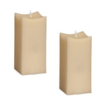 Melrose Simplux LED Squared Candle with Moving Flame and Remote (Set of 2)