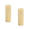 Wax blend LED votive set – natural beige tone – 6 inch height – flameless candle duo – By Melrose