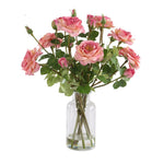 Uttermost Adoration Rose Bouquet-Pink Toned Roses with Faux Water in Glass Jar